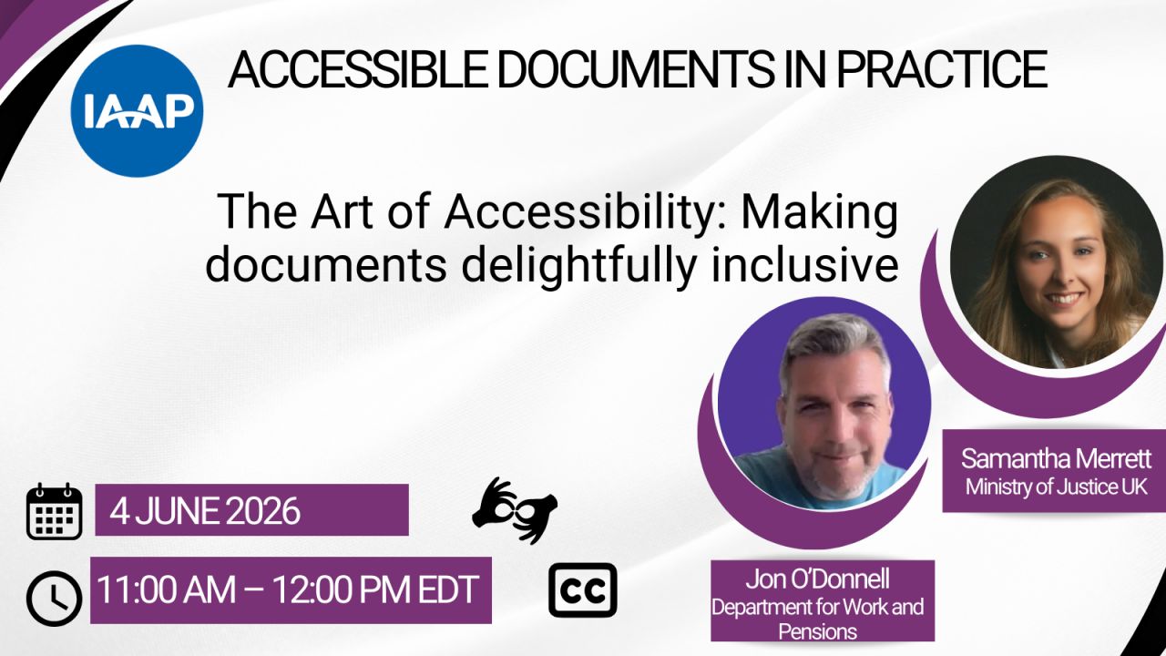 IAAP accessibility event banner