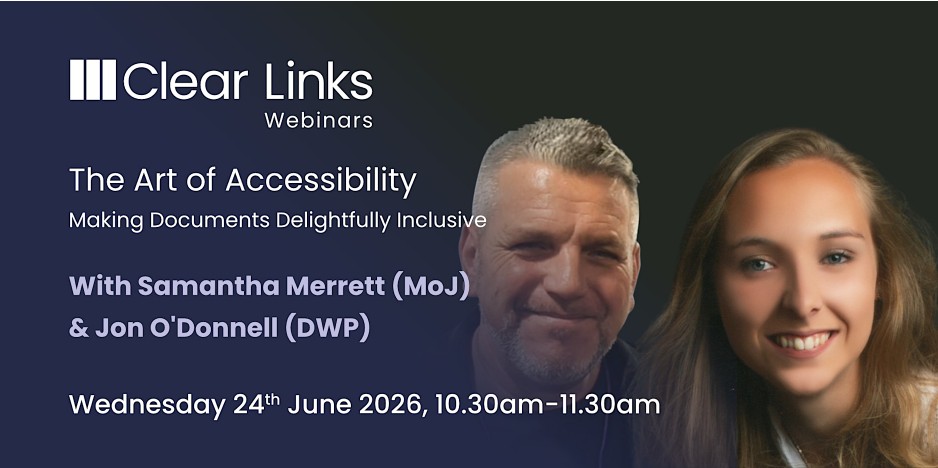 Clear Links accessibility session banner
